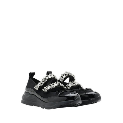 Renae Diamante Embellished Bow Sneakers - Black