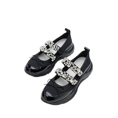 Renae Diamante Embellished Bow Sneakers - Black