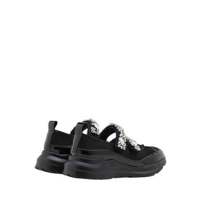 Renae Diamante Embellished Bow Sneakers - Black