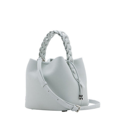 Reza Braided Handle Bucket Bag - Khaki