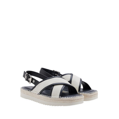 Riva Cross-Strap Espadrille Sandals - Black