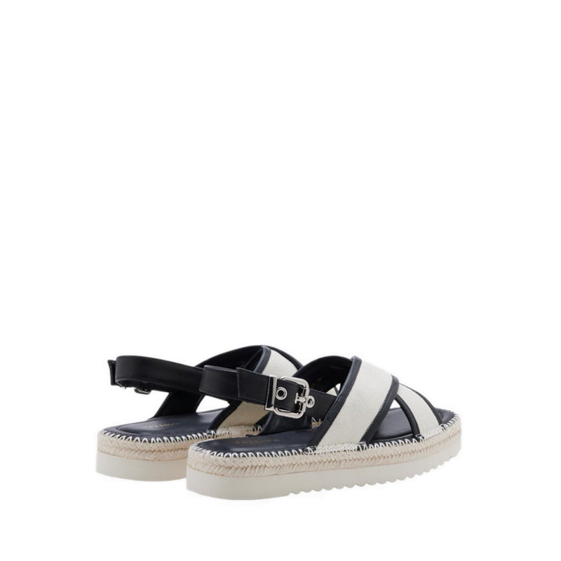 Riva Cross-Strap Espadrille Sandals - Black