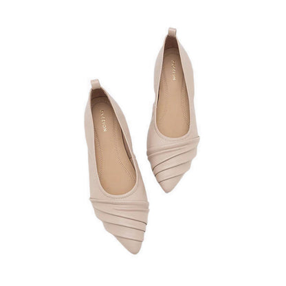 Rylee Ruched Detail Covered Flats - Pink