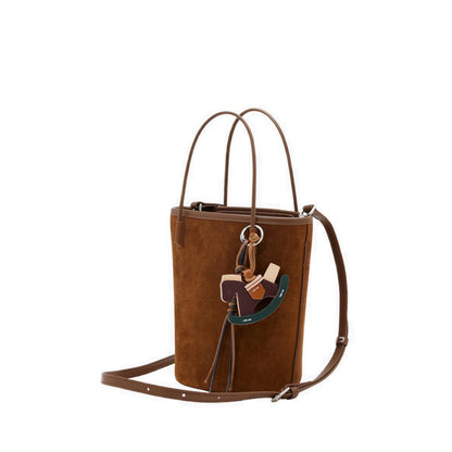 Women's Stormy H Garden Suede Bucket Bag - Maroon