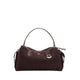 Sevila Suede Leather Satchel - Dark Brown