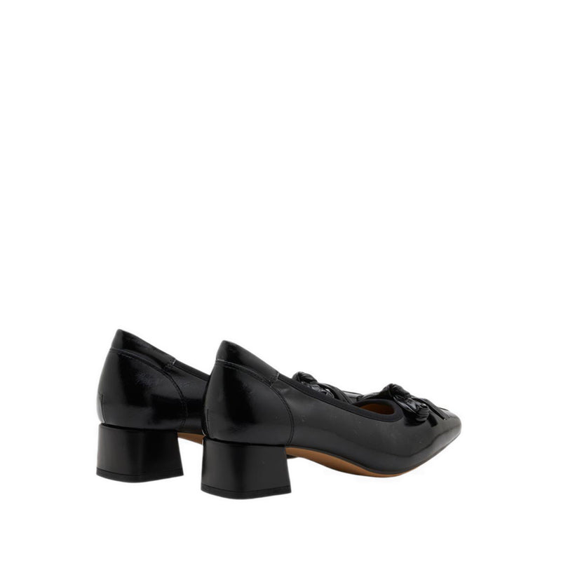 Women's Silvianne Bow-Tied Leather Heels - Black