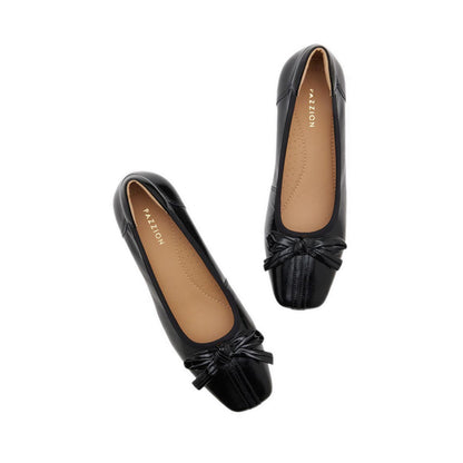 Women's Silvianne Bow-Tied Leather Heels - Black