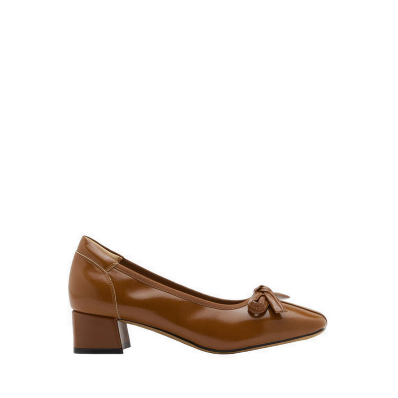 Women's Silvianne Bow-Tied Leather Heels - Brown