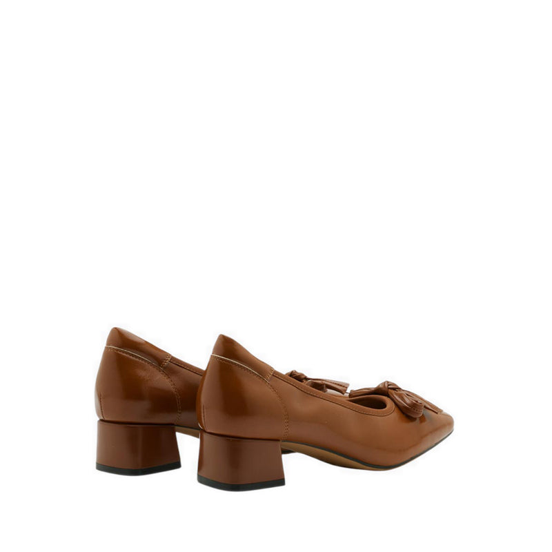 Women's Silvianne Bow-Tied Leather Heels - Brown