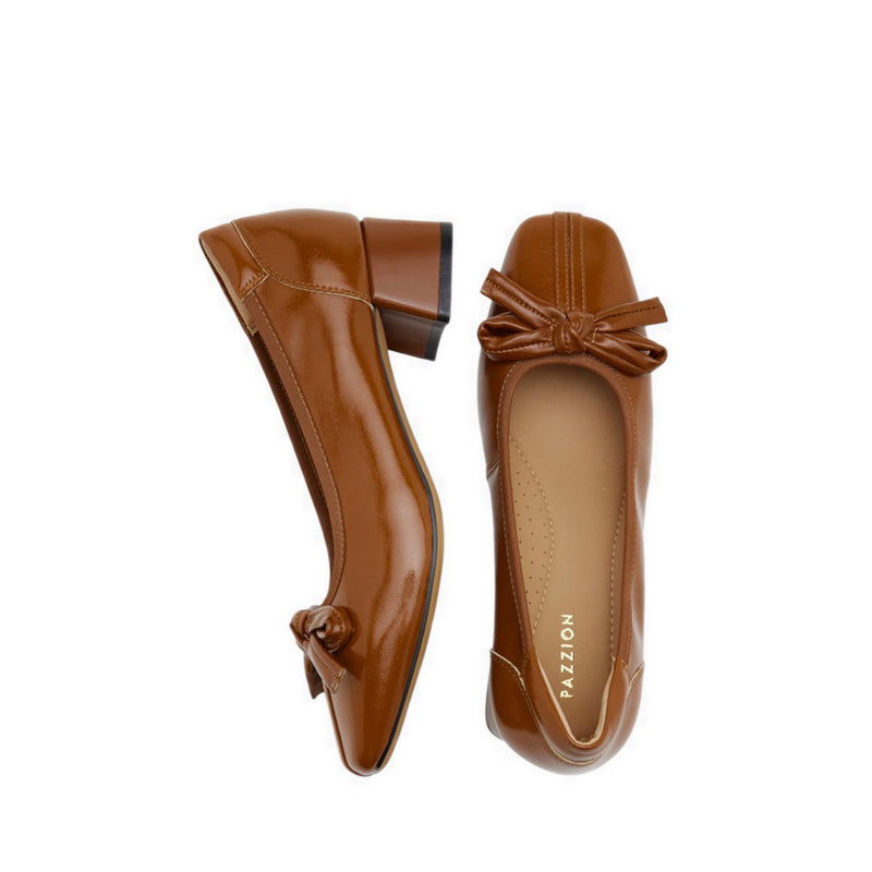 Women's Silvianne Bow-Tied Leather Heels - Brown