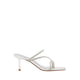 Stacey Strappy Silver Sparkly Open Toe Heels - Silver