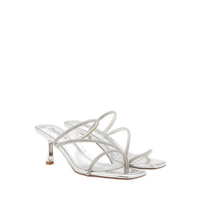 Stacey Strappy Silver Sparkly Open Toe Heels - Silver