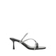 Stacey Strappy Silver Sparkly Open Toe Heels - Black