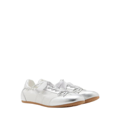 Sylvie Ballerina Satin Bow Sneakers - Silver