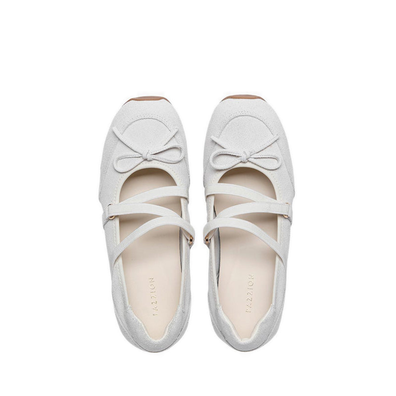 Women's Talivienne Suede Bow Leather Mary Janes - Beige