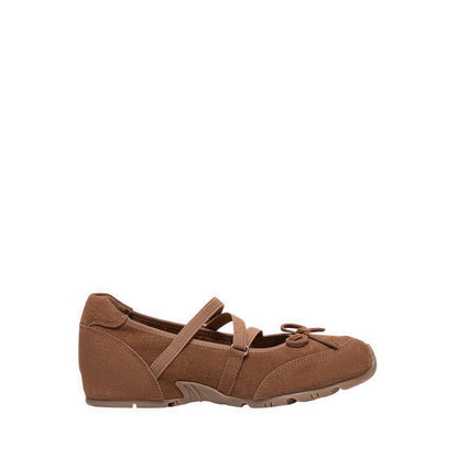 Women's Talivienne Suede Bow Leather Mary Janes - Brown