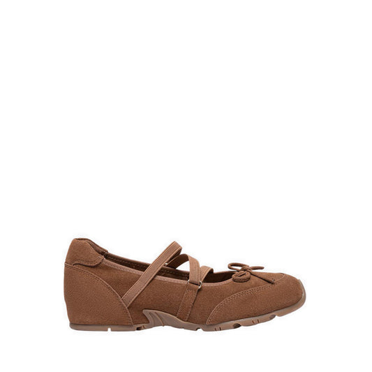 Women's Talivienne Suede Bow Leather Mary Janes - Brown