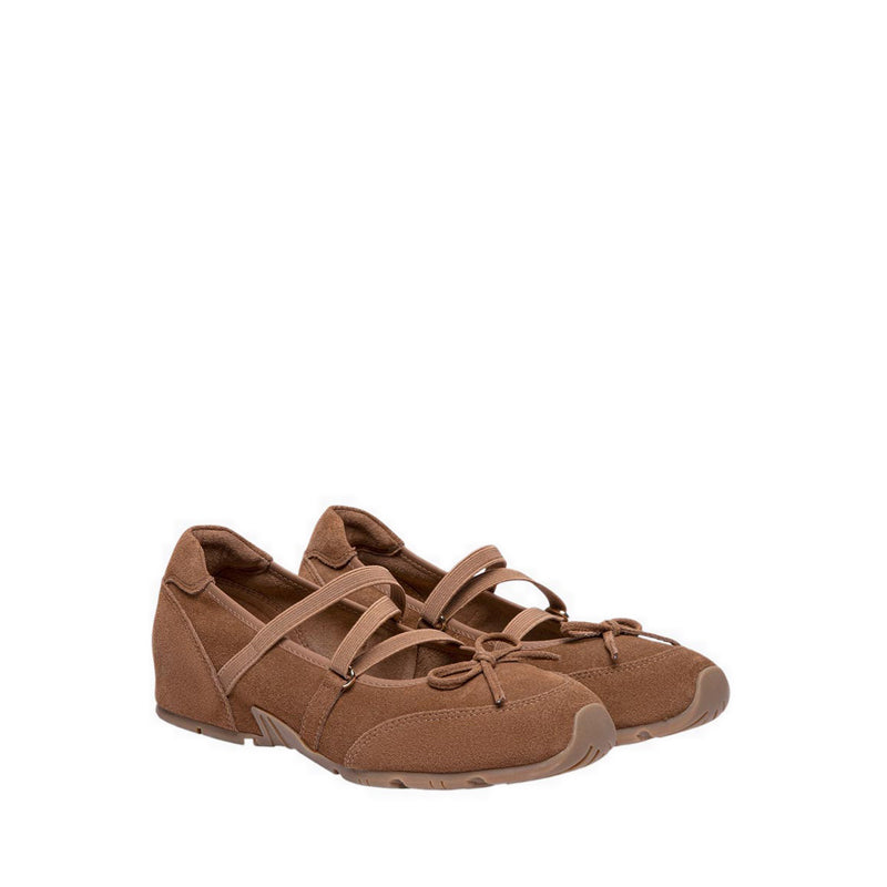 Women's Talivienne Suede Bow Leather Mary Janes - Brown