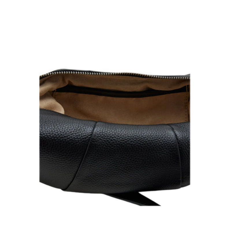 Pazzion Women's Tara Leather Croissant Bag - Black