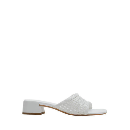 Taylor Woven Braided Mule Heels - White