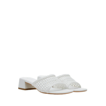 Taylor Woven Braided Mule Heels - White