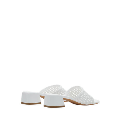 Taylor Woven Braided Mule Heels - White