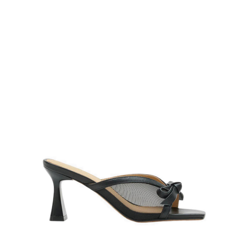 Pazzion Uira Mesh Bow Mule Heels - Black