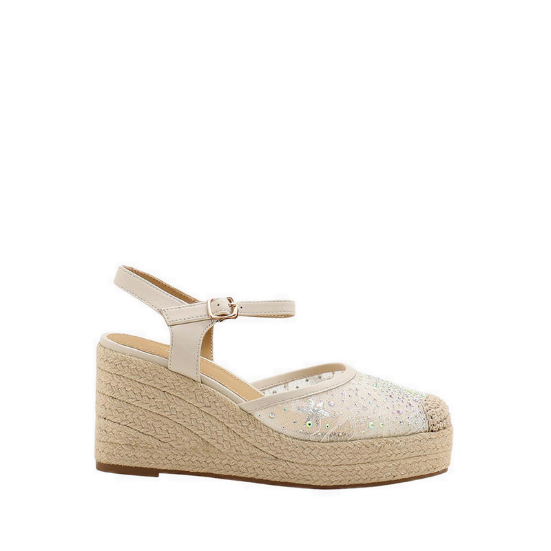 Pazzion Women's Varianne Crystal Embellished Wedges - Beige