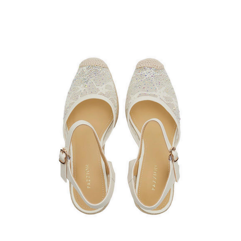 Pazzion Women's Varianne Crystal Embellished Wedges - Beige