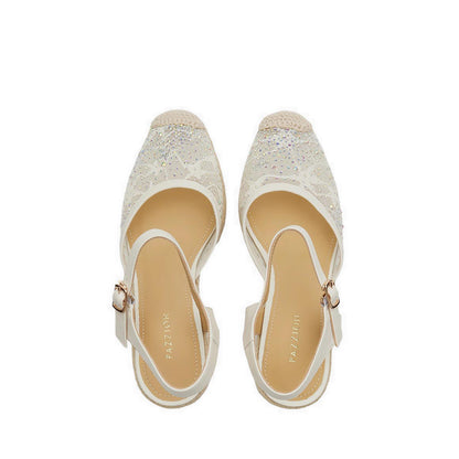 Pazzion Women's Varianne Crystal Embellished Wedges - Beige