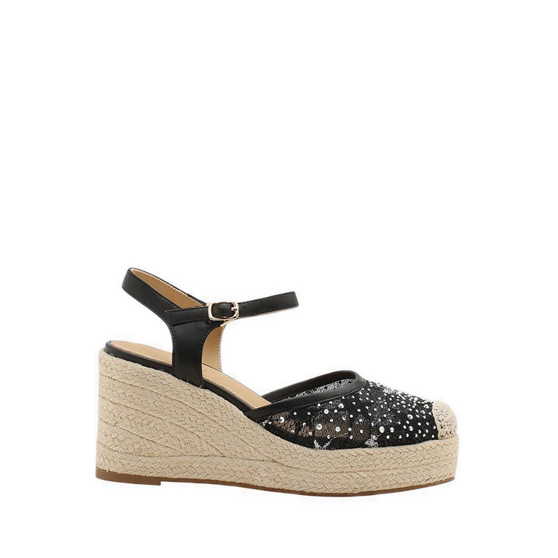 Pazzion Women's Varianne Crystal Embellished Wedges - Black