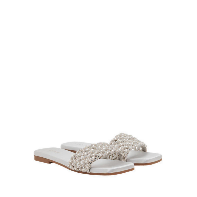 Pazzion Women's Wilda Crystal Embellished Slides - Silver