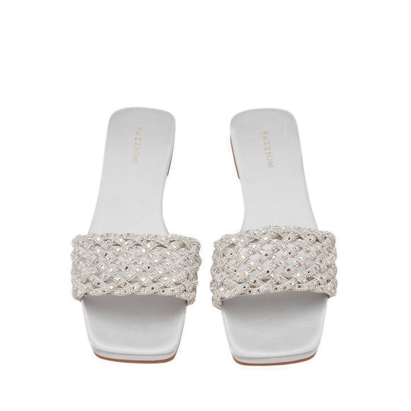 Pazzion Women's Wilda Crystal Embellished Slides - Silver