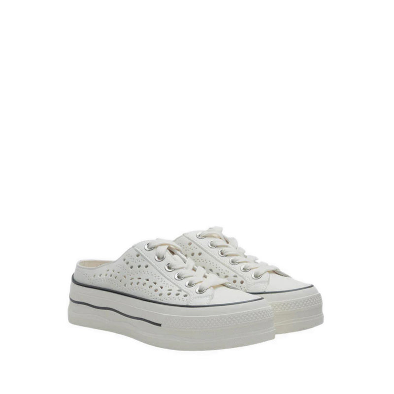Pazzion Wilhelmina Slip-on Pearl Bow Sneakers - White