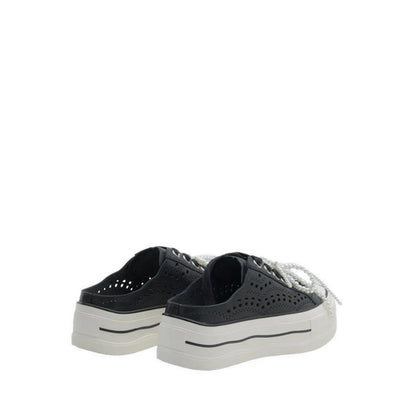 Wilhelmina Slip-on Pearl Bow Sneakers - Black