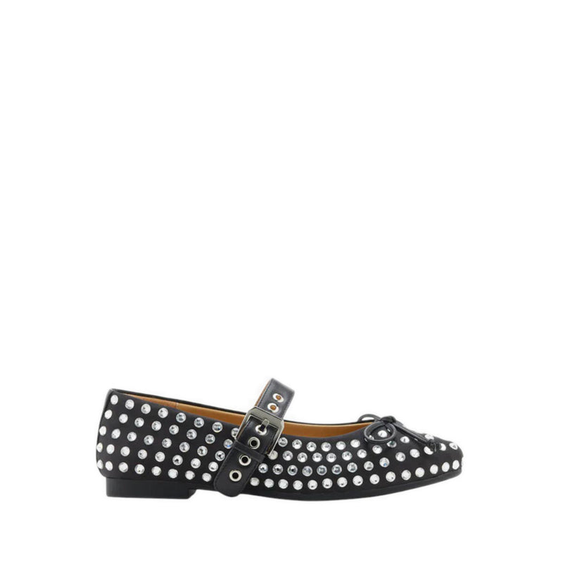 Wisteria Studded Buckled Mary Janes - Black
