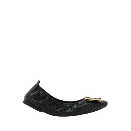 Pazzion Wren Buckle Woven Foldable Flats - Black