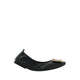 Wren Buckle Woven Foldable Flats - Black