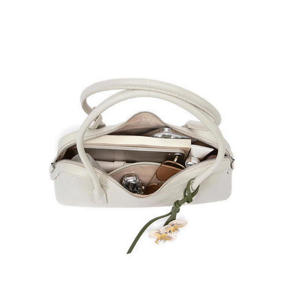 Pazzion Women's Lycorisse Orchid Leather Shoulder Bag - Beige