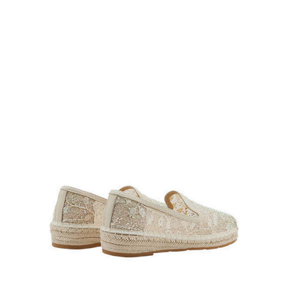 Pazzion Women's Xandra Crystal Embroidered Espadrilles - Beige
