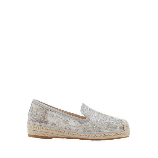 Pazzion Women's Xandra Crystal Embroidered Espadrilles - Grey