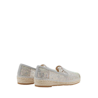Pazzion Women's Xandra Crystal Embroidered Espadrilles - Grey