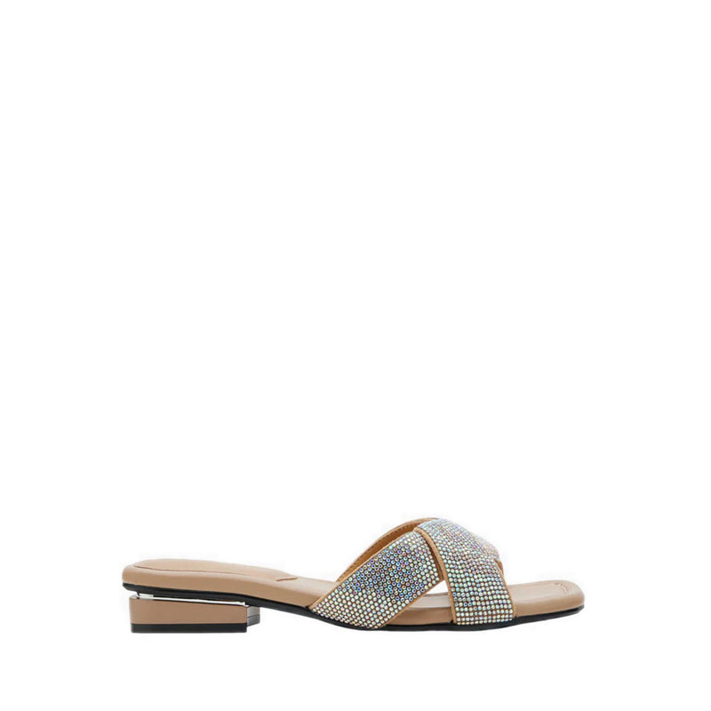 Pazzion Xaviera Crystal Twist Slides - Multicolor