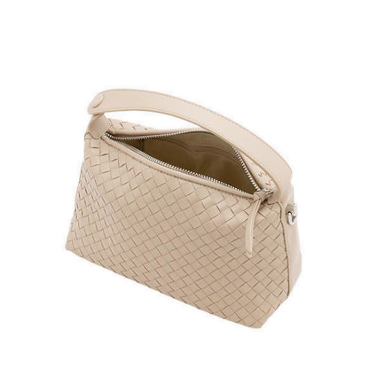 Xyla Woven Leather Bag - Beige