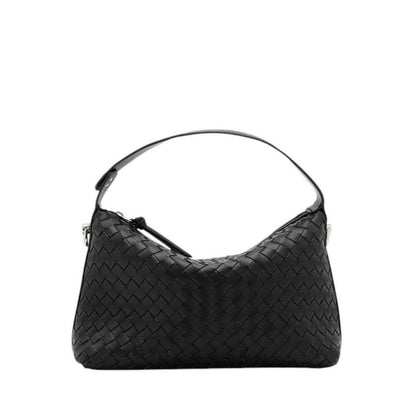 Xyla Woven Leather Bag - Black