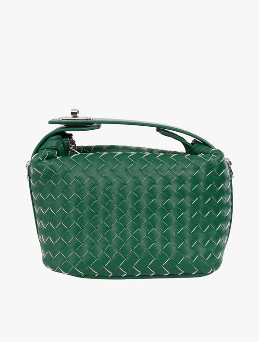 Pazzion Women's Xylene Woven Twist Lock Handle Bag - Green