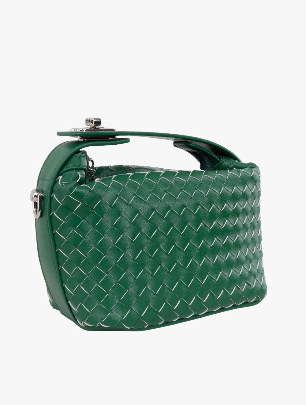 Pazzion Women's Xylene Woven Twist Lock Handle Bag - Green