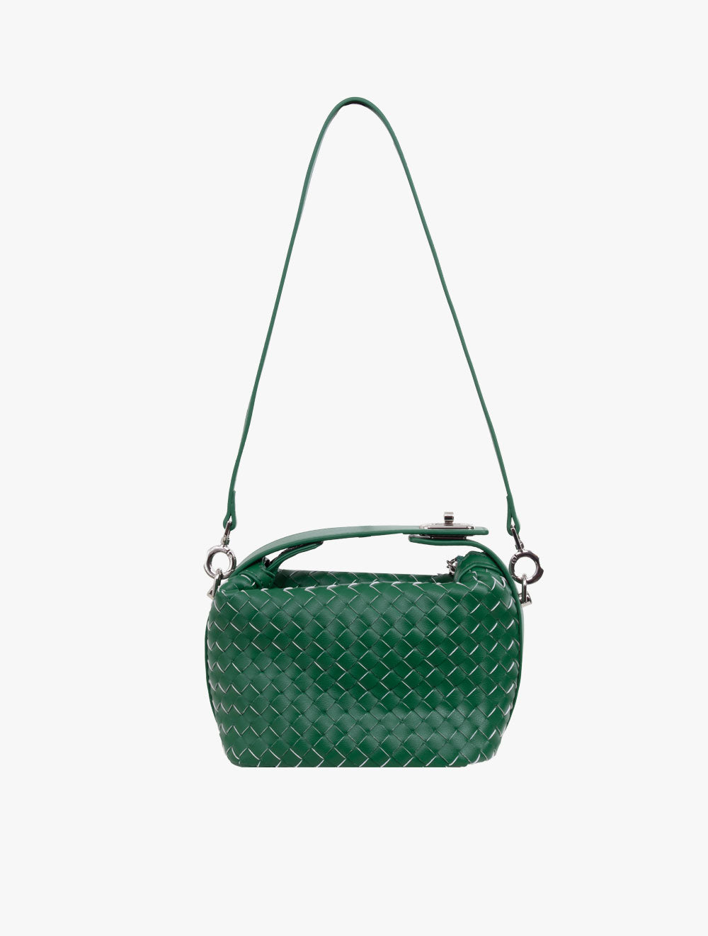 Pazzion Women's Xylene Woven Twist Lock Handle Bag - Green
