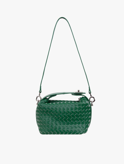 Pazzion Women's Xylene Woven Twist Lock Handle Bag - Green
