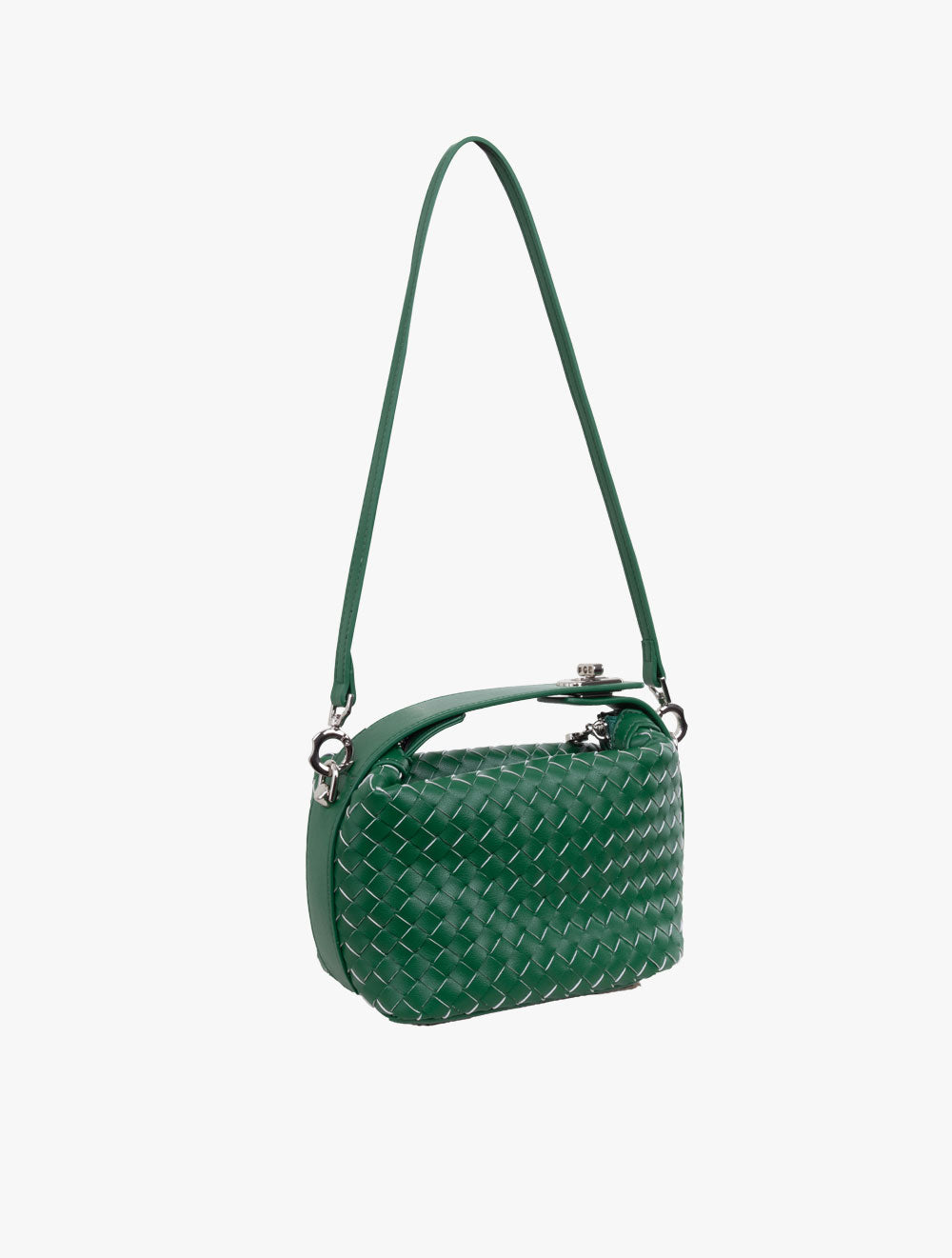 Pazzion Women's Xylene Woven Twist Lock Handle Bag - Green